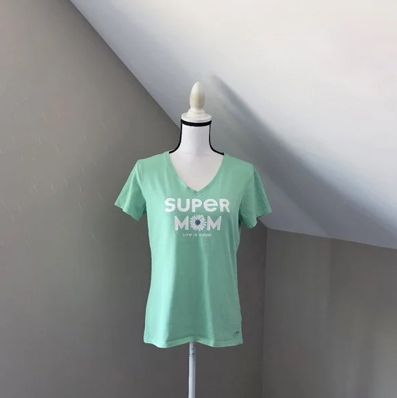 Life Is Good Womens Super Mom Shirt - Picture 1 of 2
